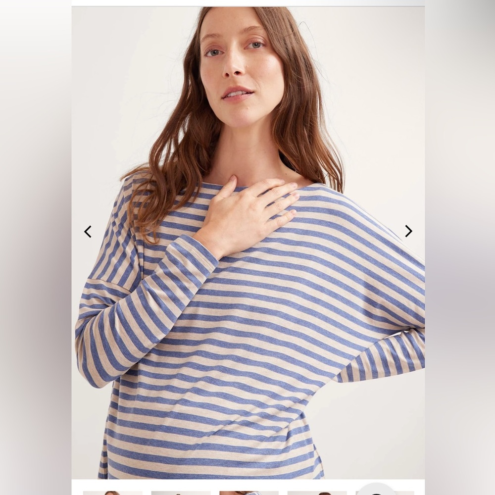 Hatch Blue and Cream Striped Top